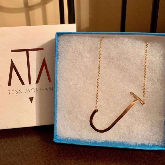 Tess Morgan Jewelry - Sideways Initial Necklace - J